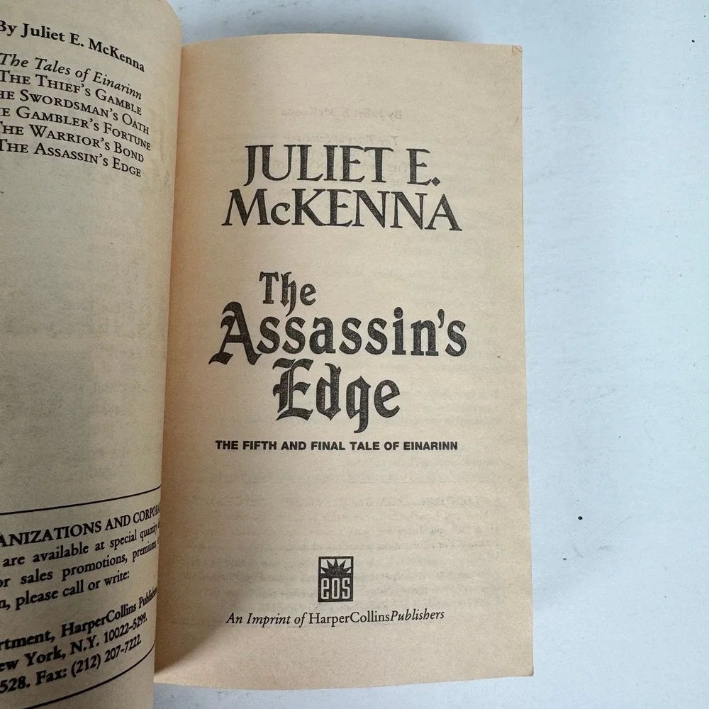 The Assassin's Edge Juliet‎ E. McKenna 2003 First Printing Eos Fantasy